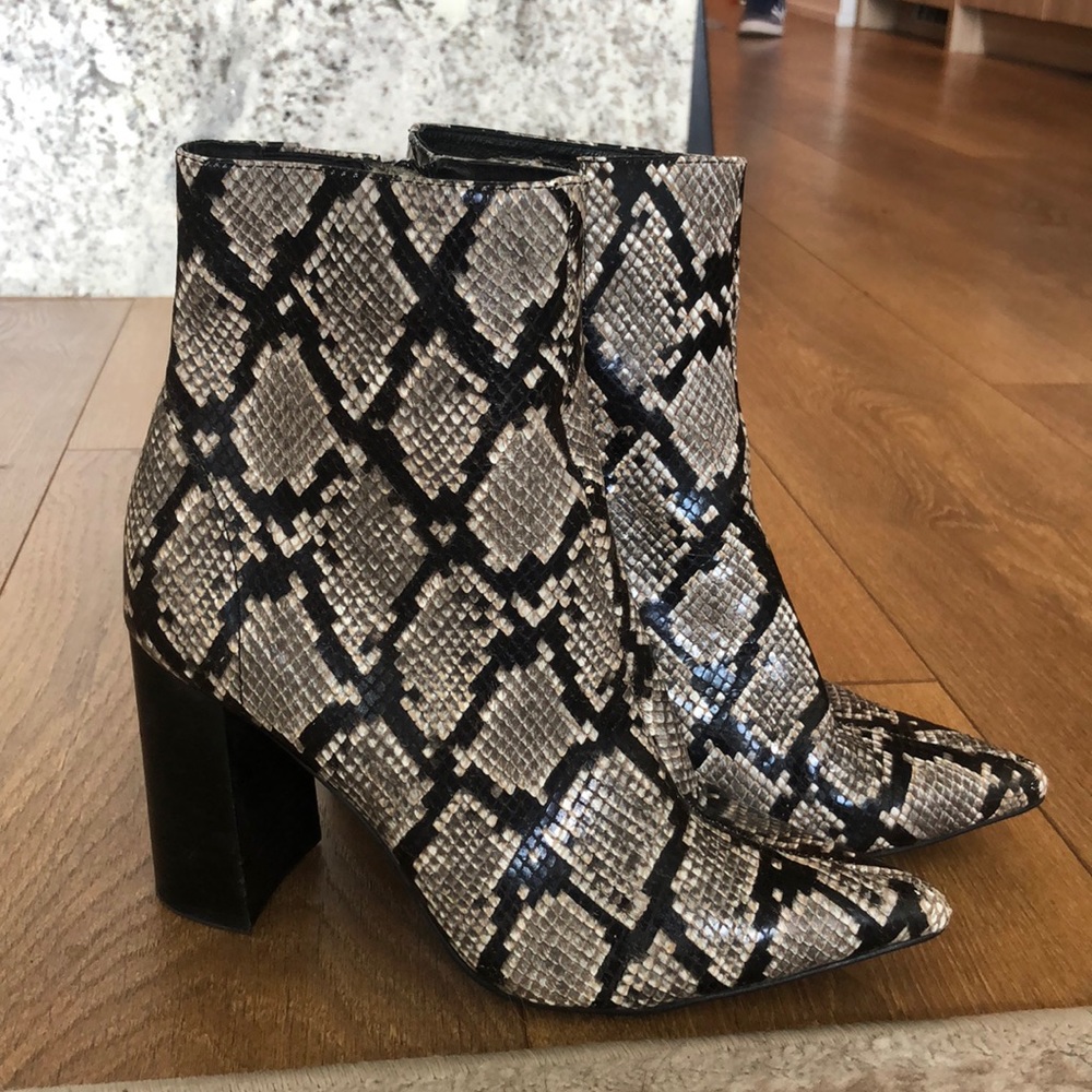 Jeffrey Campbell Snake Print Booties